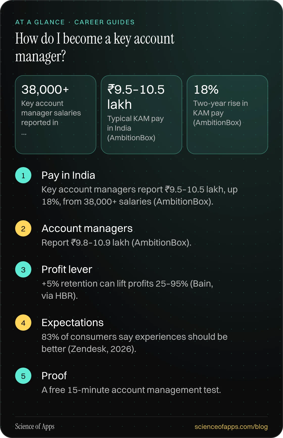 How do I become a key account manager? At a glance: Pay in India; Account managers; Profit lever; Expectations; Proof.