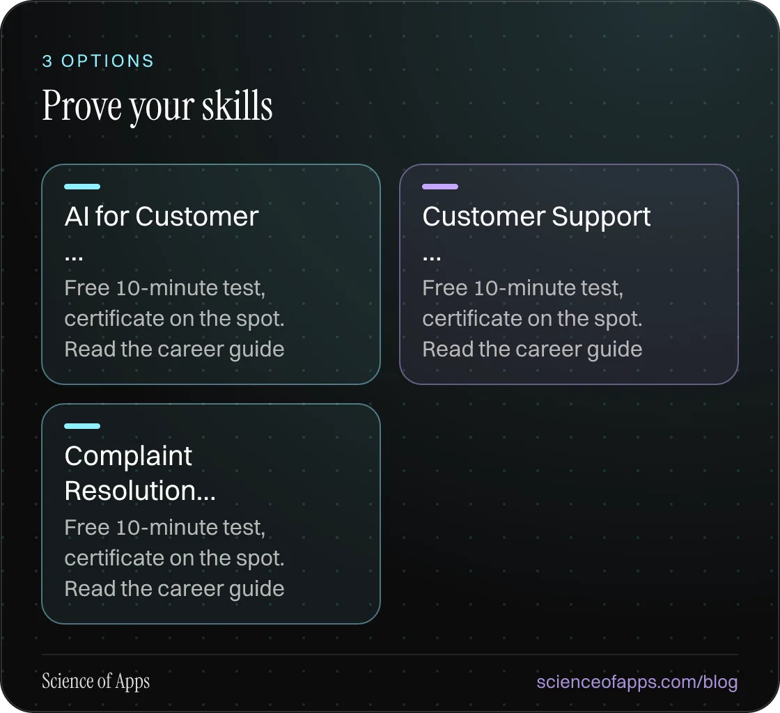Prove your skills: AI for Customer …; Customer Support …; Complaint Resolution….