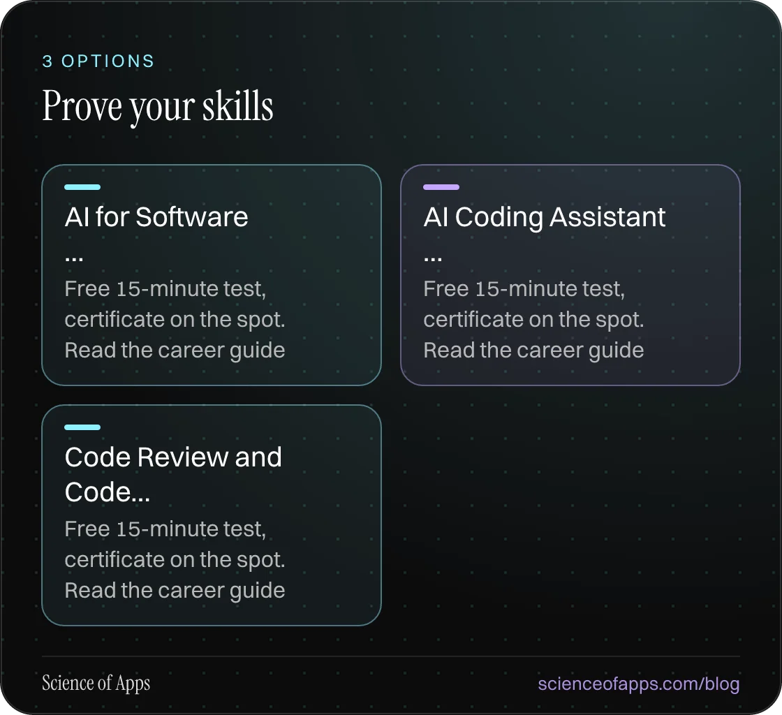 Prove your skills: AI for Software …; AI Coding Assistant …; Code Review and Code….