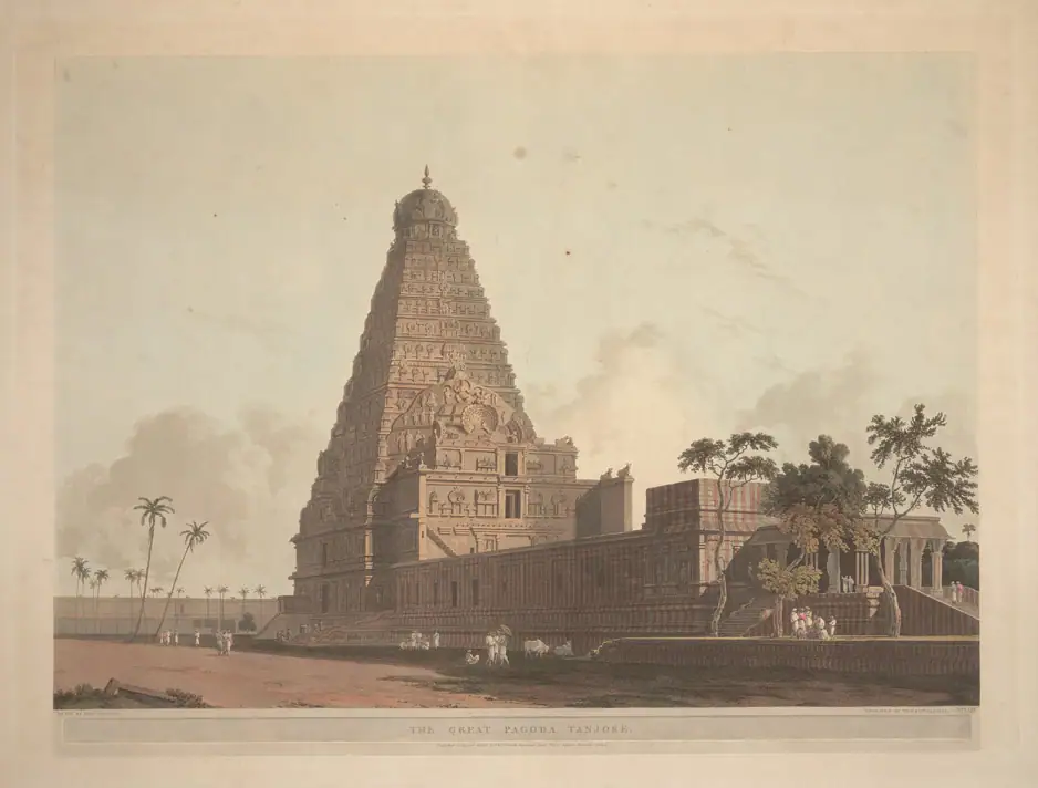 The Great Pagoda, Tanjore, aquatint by Thomas and William Daniell, 1798.