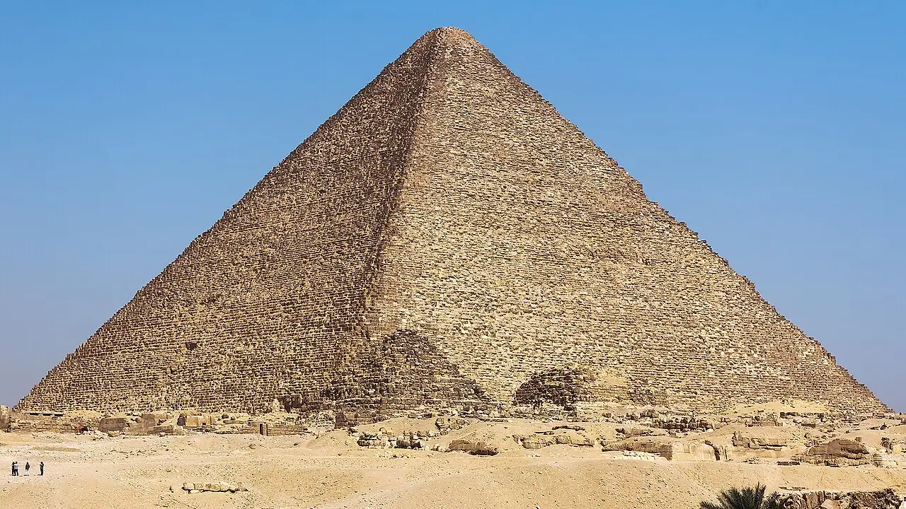 The Great Pyramid of Khufu today, without its white casing.
