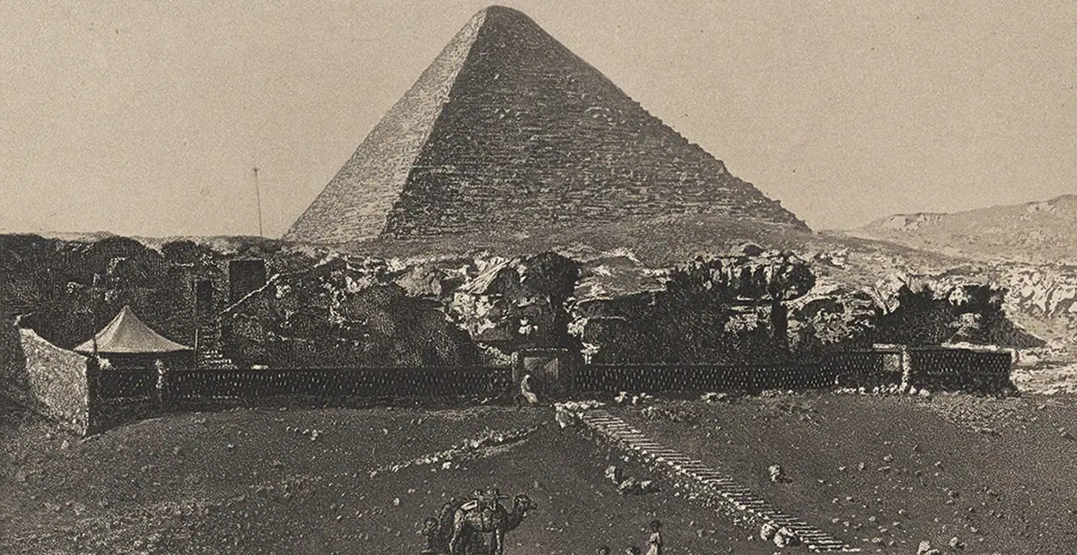 One of the earliest photographs of the pyramid, a daguerreotype by Frédéric Goupil-Fesquet, 20 November 1839.