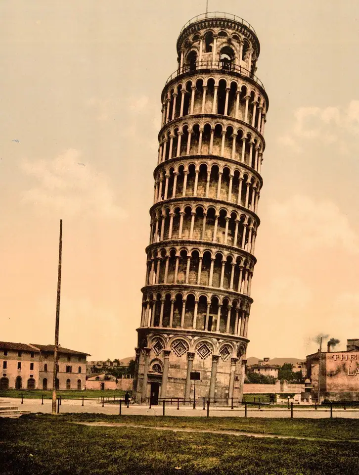 The Leaning Tower in the 1890s.