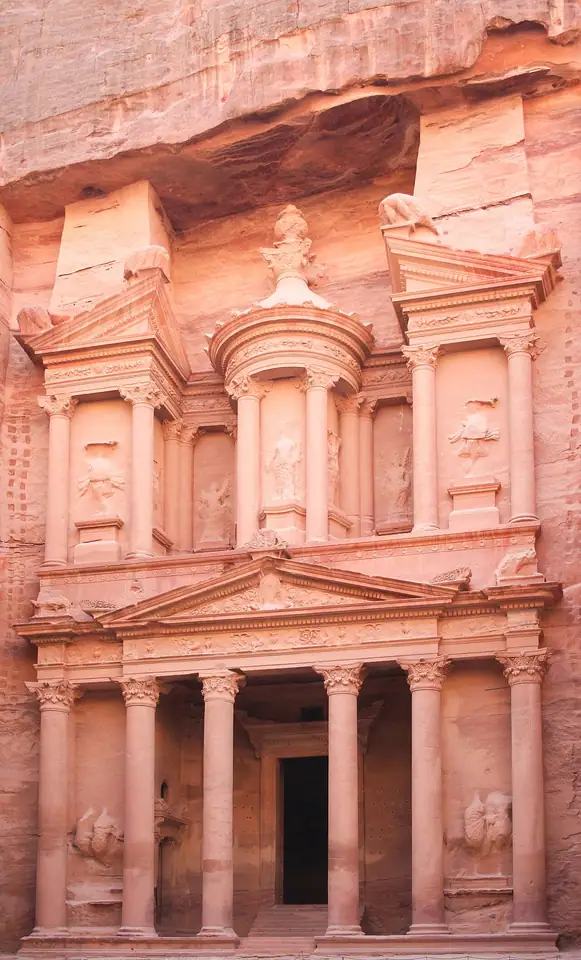Al-Khazneh (the Treasury) at the end of the Siq.